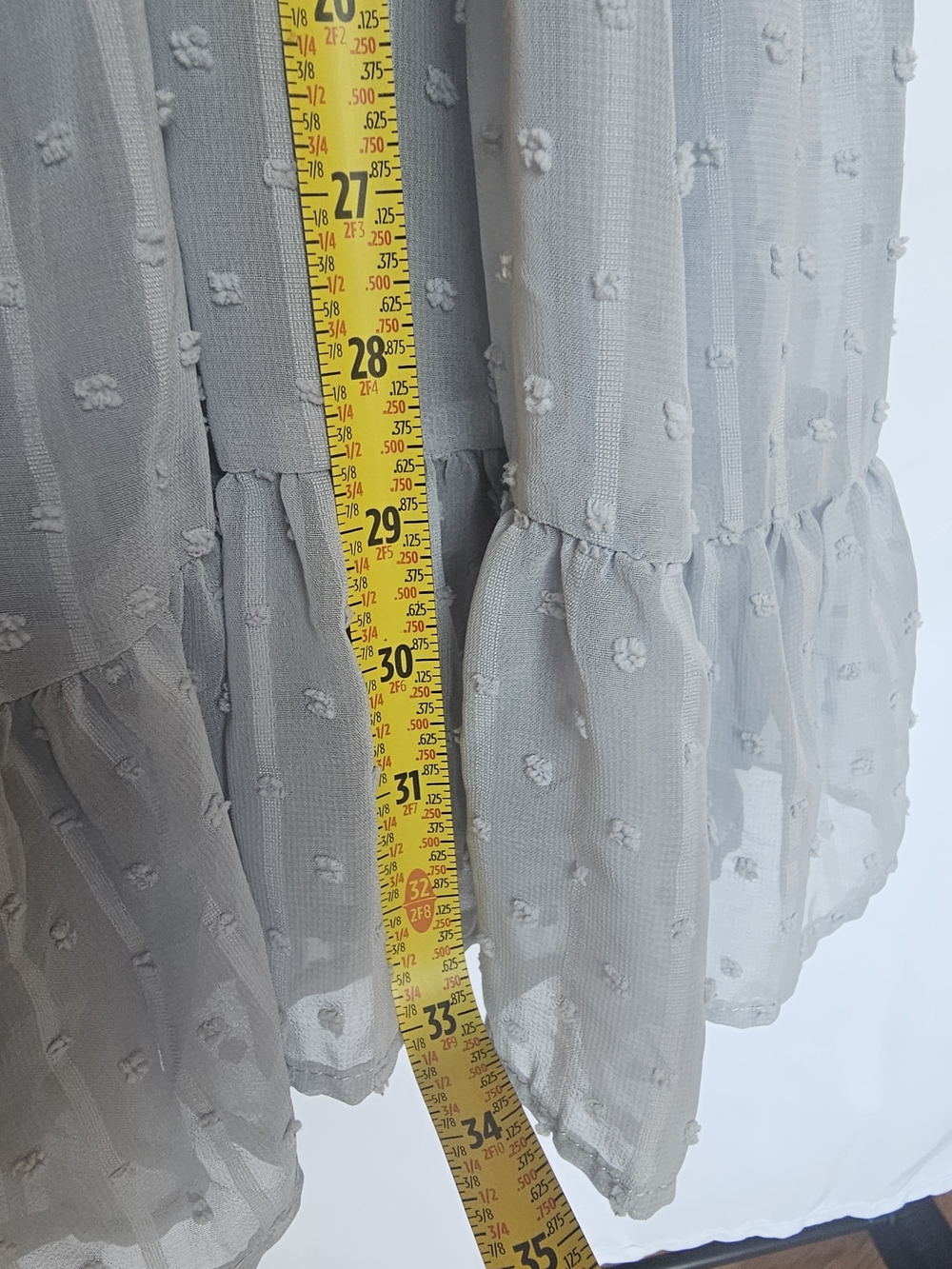 Hayden Light Gray Tiered V-Neck Dress - Picture 9 of 9